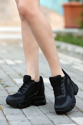 کفش بیرون مشکی زنانه چرم مصنوعی LEYDİ SHOES - کد 891416201