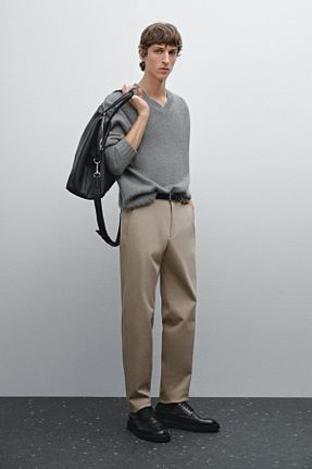 شلوار قهوه ای مردانه پنبه ای Massimo Dutti - کد 890457519