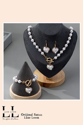 ست استیل طلائی زنانه روکش طلا Luxe Loom Zarafetin Işıltısı - کد 890469735