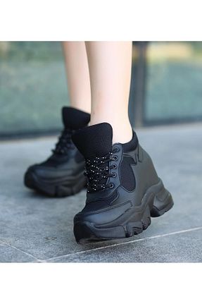 کفش بیرون مشکی زنانه چرم مصنوعی LEYDİ SHOES - کد 891428745