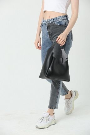 کیف دوشی مشکی زنانه چرم مصنوعی VİA BLANCHE - کد 796083168