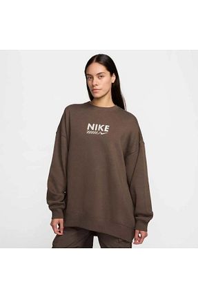 سوئیشرت قهوه ای زنانه ساده Nike - کد 891423213