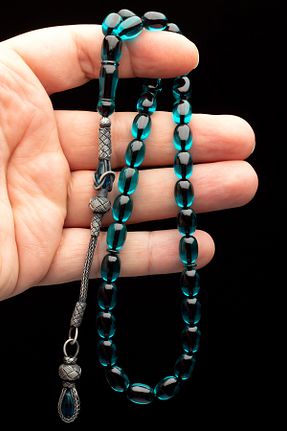 تسبیح فیروزه ای کهربا OTTOTESBİH - کد 890490076