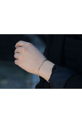 دستبند طلا رنگی زنانه 14 عیار Ahmet Serbes Kuyumculuk - کد 891405189