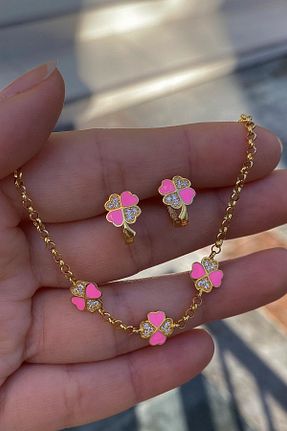 گوشواره نقره زرد بچه گانه 925 عیار Erer Gümüş - کد 891443889