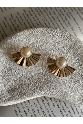گوشواره جواهر طلائی مروارید Rossetto Atelier - کد 890482446