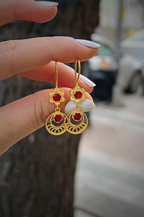 گوشواره نقره زرد زنانه 925 عیار Erer Gümüş - کد 891449863