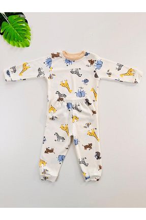 ست بالاتنه و پائین تنه قهوه ای بچه گانه بافت EFU BABY - کد 891523179
