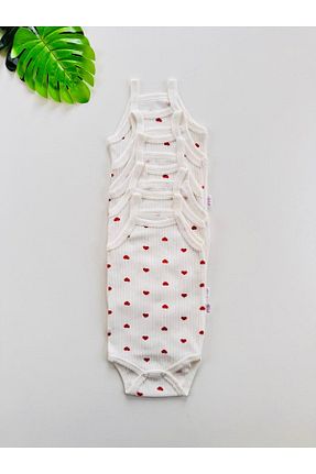 بادی و سرهمی نوزادی قرمز بچه گانه پنبه - ویسکون - پلی استر EFU BABY - کد 890500692