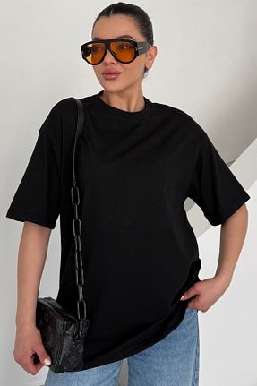 تیشرت مشکی زنانه کراپ MODAGEN - کد 890508385