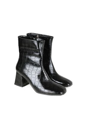 بوت / نیم بوت مشکی زنانه چرم مصنوعی Akka Shoes - کد 890535806