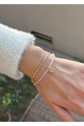 دستبند جواهر طلائی زنانه زیرکن takıtarzım - کد 890533395