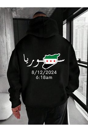 سوئیشرت مشکی زنانه چاپی Genel Markalar - کد 884863950