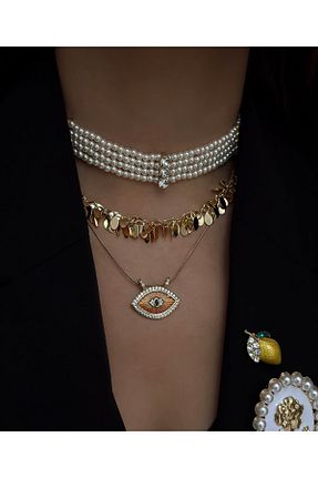 گردنبند استیل ( فولاد ) نارنجی زنانه استیل (فولاد) SU PERİSİ TAKI BİJUTERİ - کد 890544678