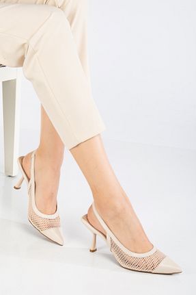 کفش مجلسی بژ زنانه چرم مصنوعی LEVEL SHOES - کد 891572415