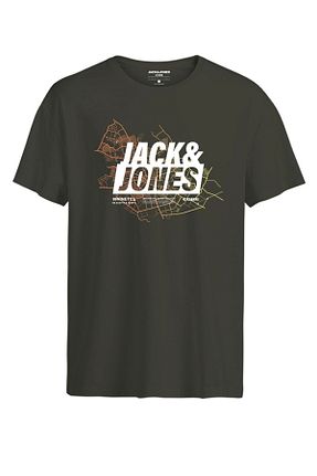 تیشرت خاکی مردانه یقه دوچرخه Jack & Jones - کد 817554722