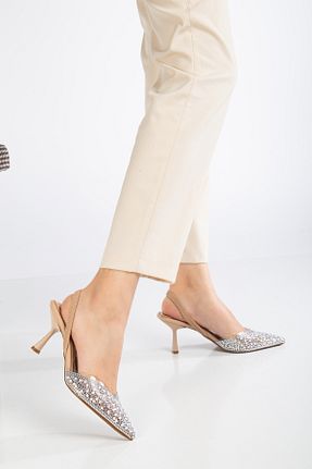 کفش استایلیتو طوسی پاشنه نازک LEVEL SHOES - کد 891648888