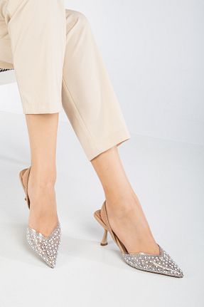 کفش استایلیتو طوسی پاشنه نازک LEVEL SHOES - کد 891648888