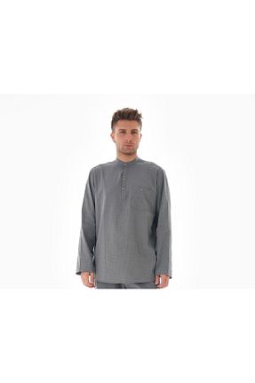 پیراهن طوسی مردانه گشاد BESEDU - کد 877381281