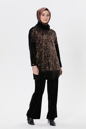 ست بالاتنه و پائین تنه حجاب مشکی زنانه رگولار Setrms - کد 890616427