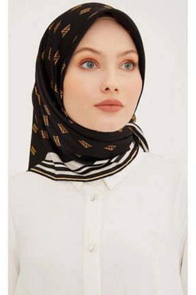 روسری مشکی کرپ ساتن ابریشم Armine - کد 807556702