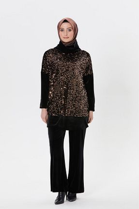 ست بالاتنه و پائین تنه حجاب مشکی زنانه رگولار Setrms - کد 890616427