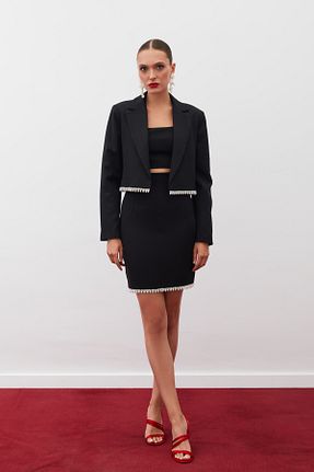 کت مشکی زنانه رگولار Sateen - کد 854486978