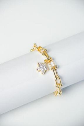 دستبند جواهر طلائی زنانه منجق Modex - کد 261389742