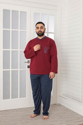 ست لباس راحتی زرشکی مردانه ساده Sude HOMEWEAR - کد 797334553