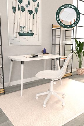 صندلی مطالعه سفید Yukarı-Aşağı Hareketli VİLİNZE - کد 790779031