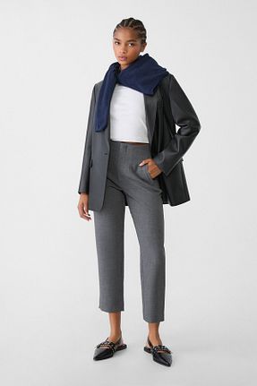 شلوار طوسی زنانه پلی استر Stradivarius - کد 858573209