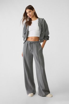 شلوار طوسی زنانه الاستین Stradivarius - کد 853815540