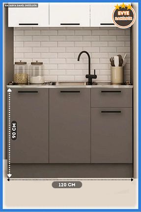 کابینت های آماده آشپزخانه طوسی Suntalam Fly Mobilya - کد 686107526
