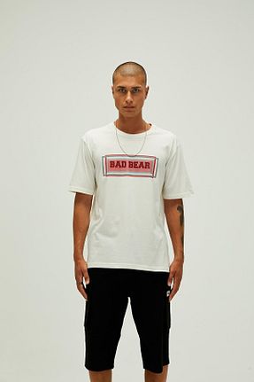 تیشرت سفید مردانه اورسایز Bad Bear - کد 264138527