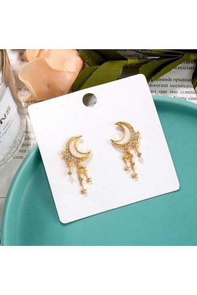گوشواره جواهر بژ میخ Pelin Aksesuar - کد 792852586