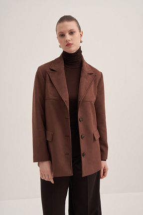 کت حجاب قهوه ای زنانه رگولار Aker - کد 883111688