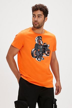 تیشرت نارنجی مردانه Fitted Bad Bear - کد 817880027