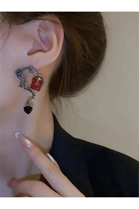 گوشواره جواهر قرمز Pelin Aksesuar - کد 833291607