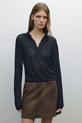 پلیور آبی زنانه Ajurlu Massimo Dutti - کد 904459820