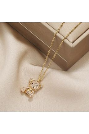 گردنبند استیل ( فولاد ) طلائی زنانه استیل (فولاد) Çelik - کد 890666049