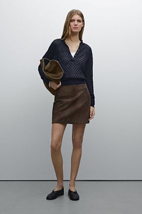 پلیور آبی زنانه Ajurlu Massimo Dutti - کد 904459820