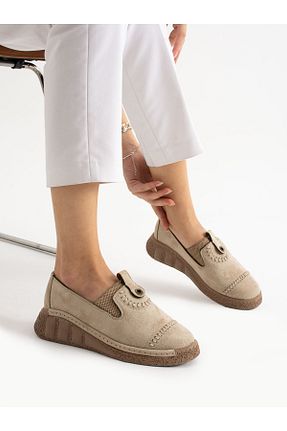 کفش لوفر بژ زنانه جیر Alemdar Shoes - کد 891708950
