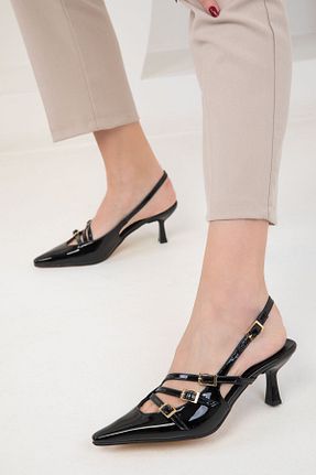 کفش پاشنه بلند کلاسیک مشکی زنانه چرم مصنوعی SOHO - کد 888618333