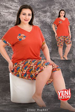 ست لباس راحتی سایز بزرگ رنگی زنانه گلدار Jenny Daphne - کد 890657753
