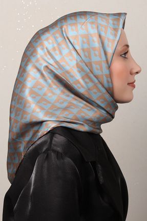 دستمال گردن سفید زنانه ابریشم Aker - کد 890665879