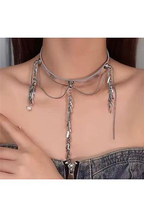 گردنبند جواهر زنانه چرم Pelin Aksesuar - کد 890695796