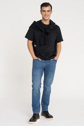 شلوار جین سرمه ای مردانه پاچه گشاد Jack & Jones - کد 752735997