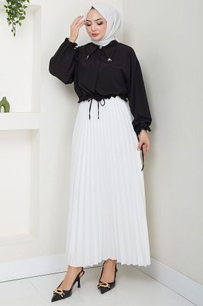 دامن حجاب سفید زنانه بافتنی hafsamina - کد 890759646
