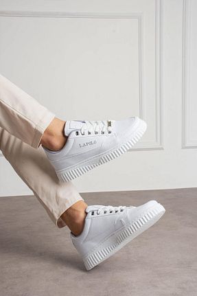 کفش اسنیکر سفید مردانه بند دار L.A Polo - کد 890758105