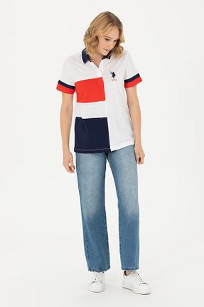 پولوشرت سفید زنانه پارچه U.S. Polo Assn. - کد 890768245